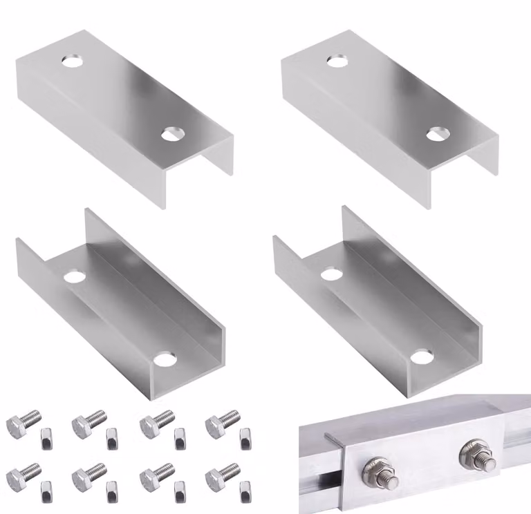 Set di 4 connettori in alluminio per pannelli solari