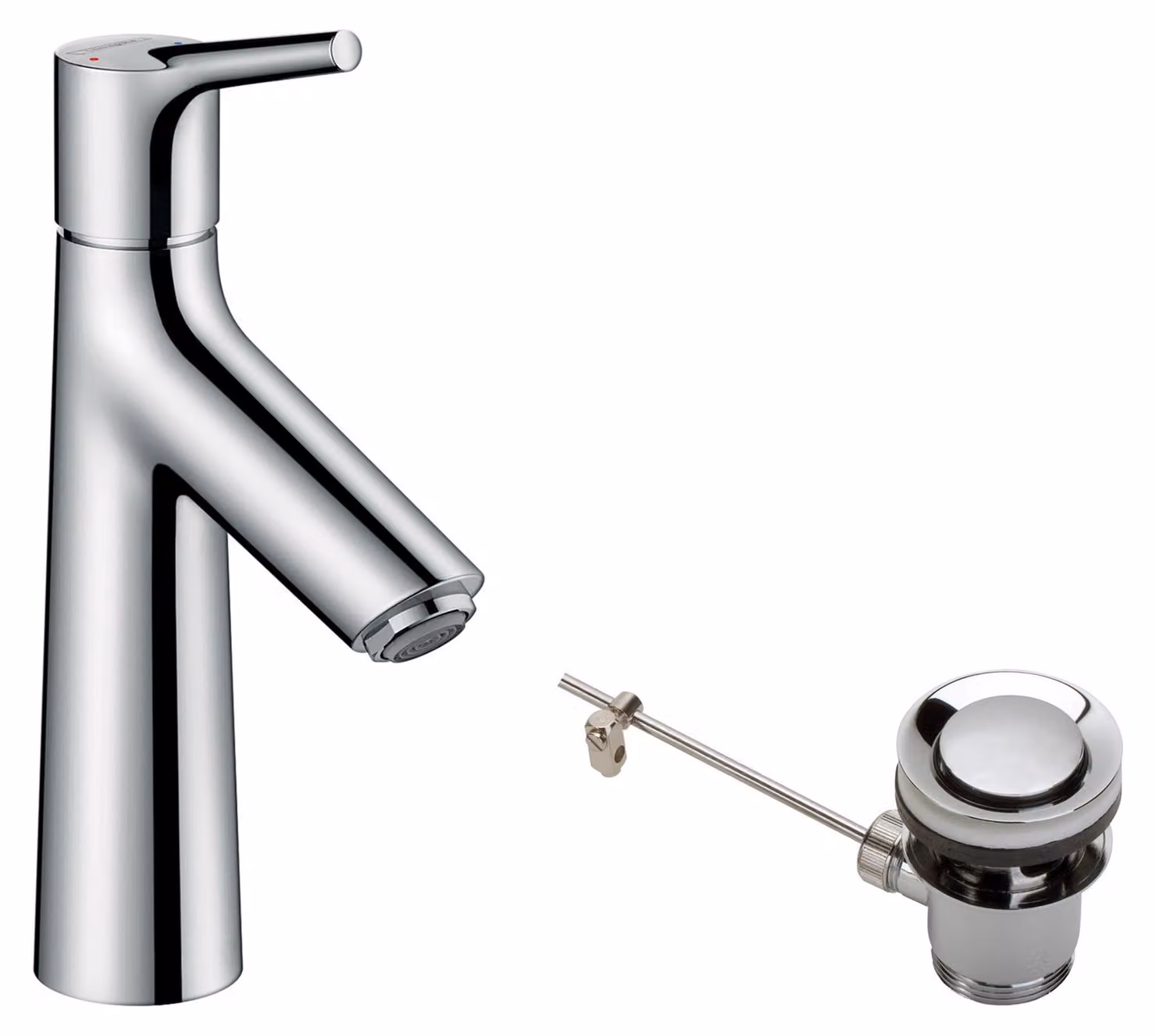 Miscelatore monocomando per lavabo hansgrohe 100 Talis S con set di scarico a tirante, cromato, 1 pz.