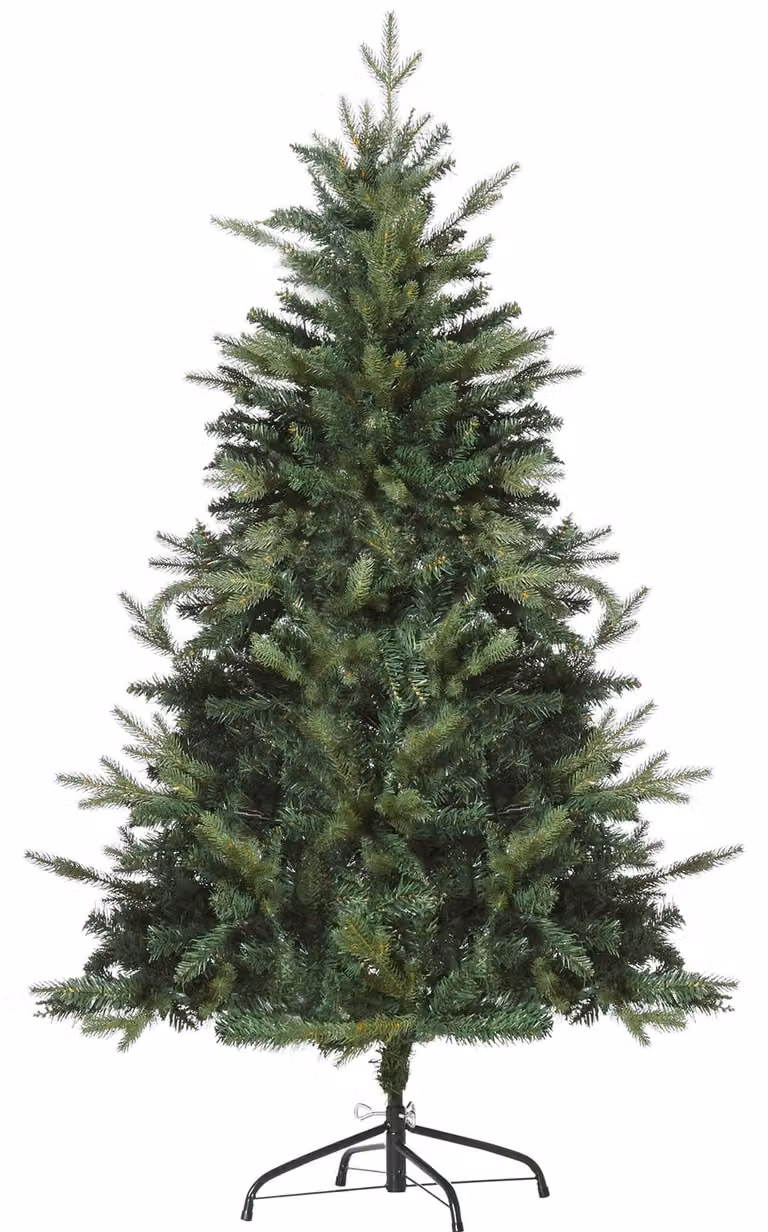 Albero di Natale HOMCOM, 1,5 metri, albero di Natale artificiale, abete artificiale con 946 rami, base in metallo, plastica, colore bianco