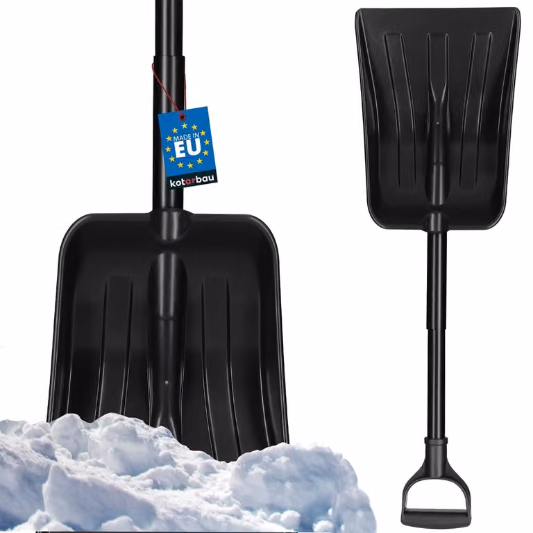 Pala da neve per auto - Plastica con manico in alluminio - Attacco a clic - 80 cm