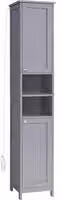 Cassettone da bagno - Mobiliato per l'archiviazione - Grigio - Costruzione in MDF - Illuminazione integrata - 30cm x 30cm x 170cm
