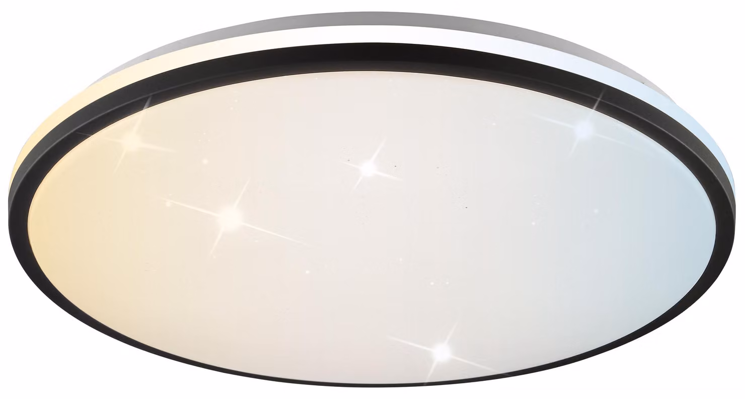Lampada a soffitto Brilliant, modello Taya, diametro 50 cm, finitura nera e bianca, 36W, grado di protezione IP44, per uso interno
