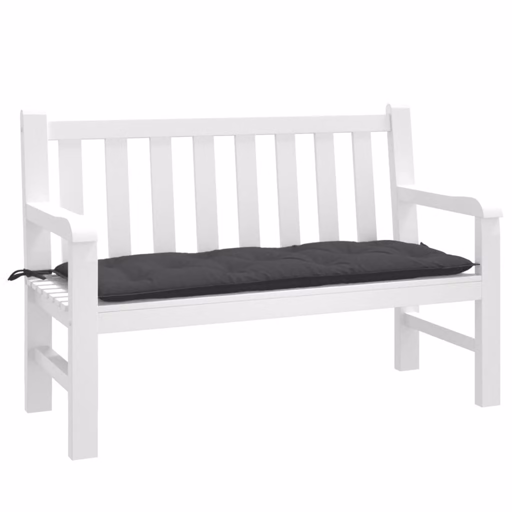 Cuscino per panca da giardino vidaXL in tessuto resistente ai raggi UV, colore antracite, L 120 x P 50 x H 7 cm