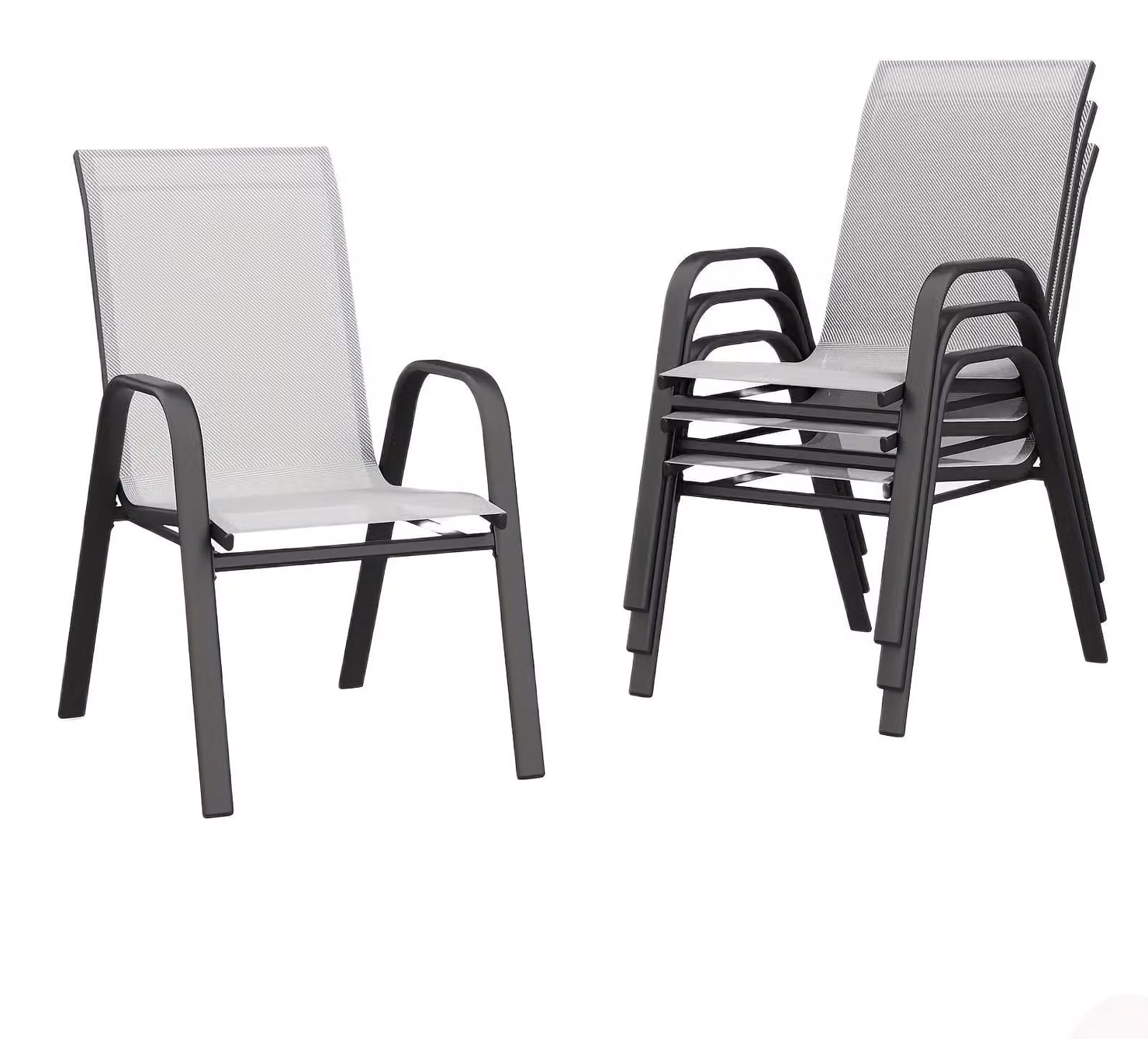 Sedie da giardino - Sedie da giardino impilabili - Sedie per balcone - Sedie per tavoli da pranzo - Sedie per terrazza - Set da 4