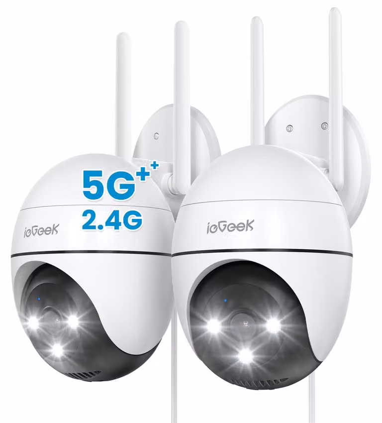 Telecamera Wi-Fi da esterno - Risoluzione 2K - Sensore CMOS da 3 MP - Visione notturna a colori - Grado di protezione IP65 (resistente all'acqua) - Telecamera di sicurezza da montare a parete
