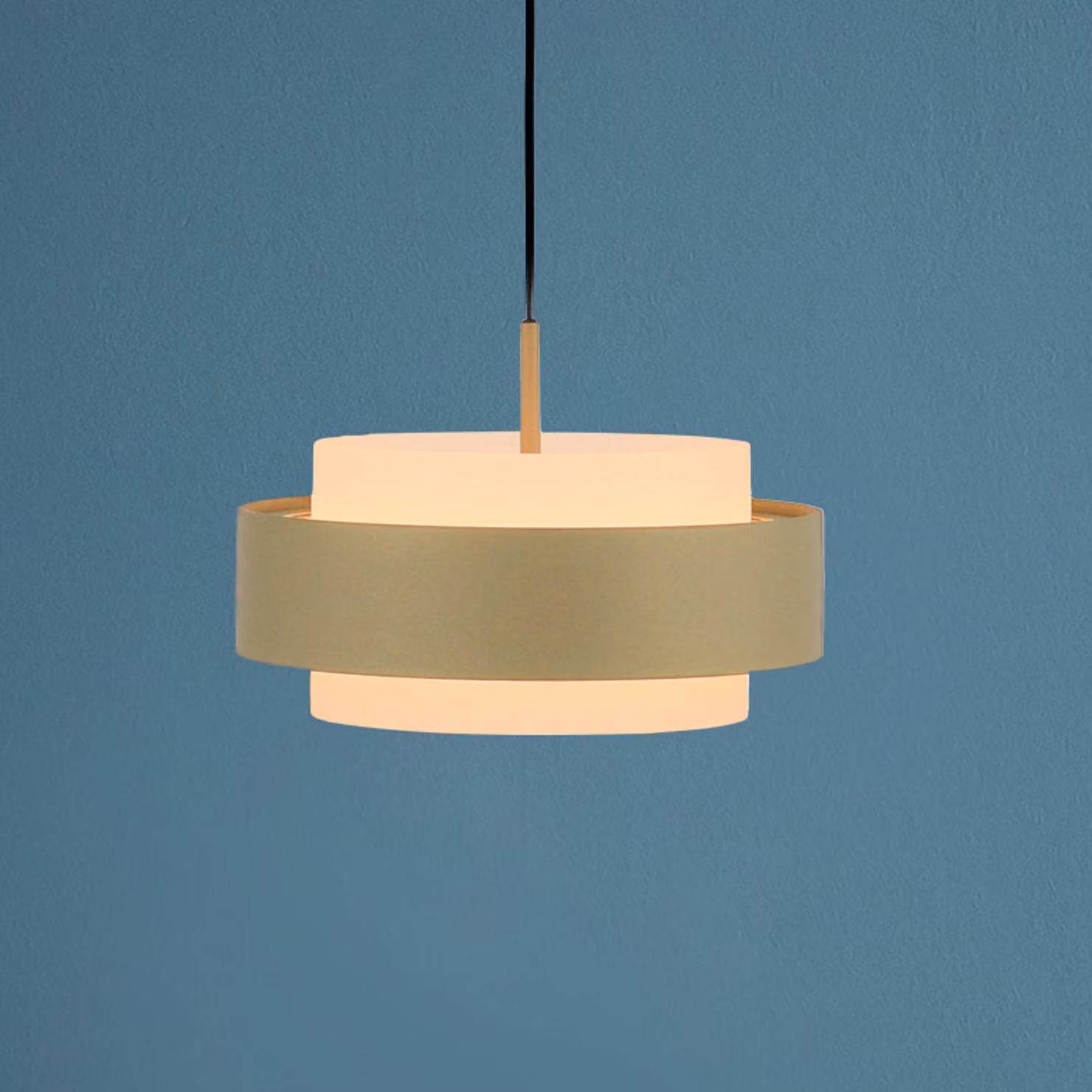 Schöner Wohnen SCHÖNER WOHNEN Lampada LED a sospensione Elmo, Sandbrise, 1 dimmerabile, Crema / Ambra, Soggiorno / Sala da pranzo, Metallo, Moderno