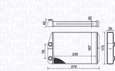 MAGNETI MARELLI 350218443000: Scambiatore di calore per riscaldamento interno, radiatore per CITROËN JUMPER furgone, compatibile con PEUGEOT BOXER furgone e FIAT Ducato autobus