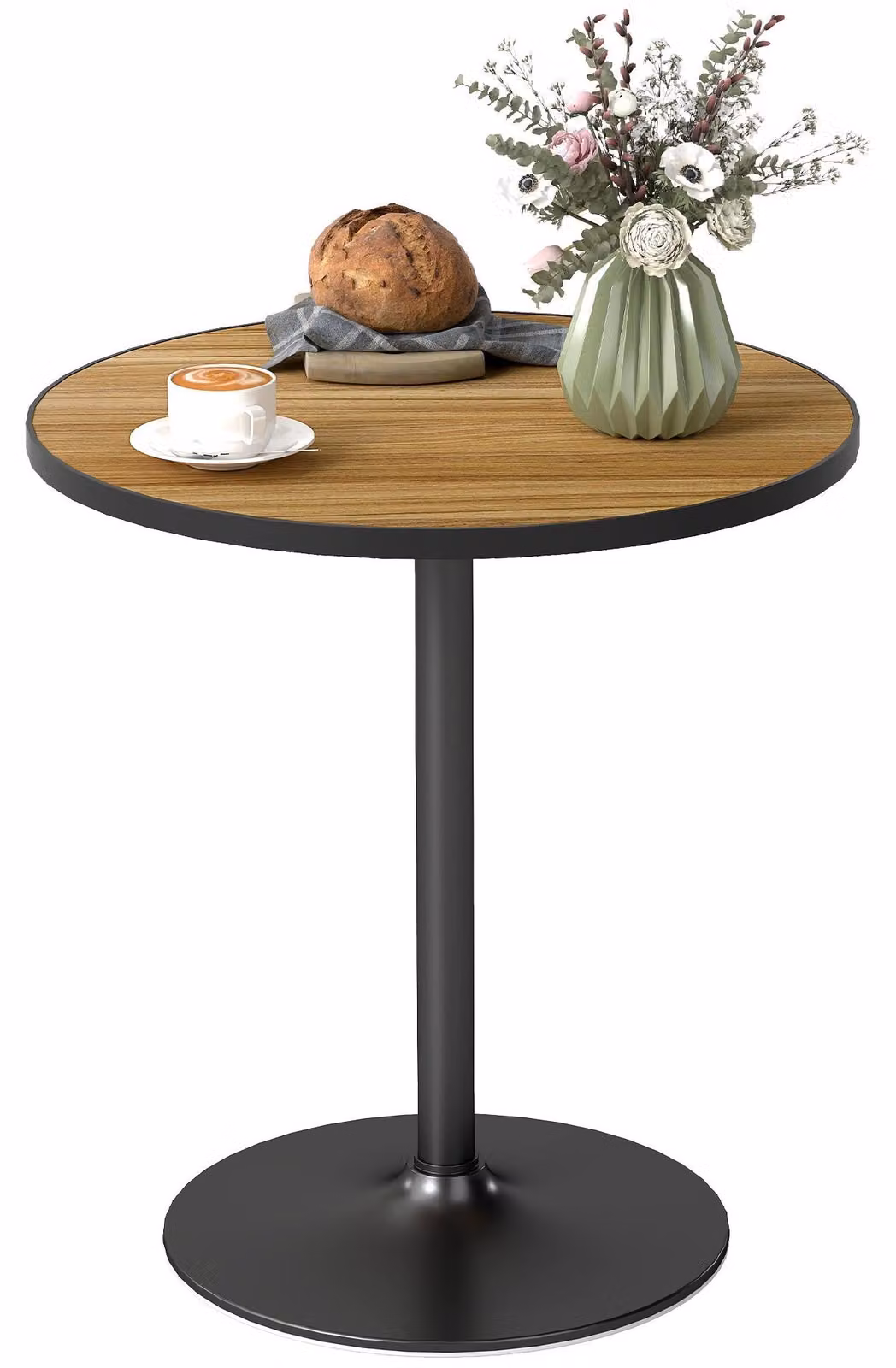 Tavolo rotondo da pranzo per 2-4 persone | Colore: Marrone | Dimensioni: 70x70x76 cm