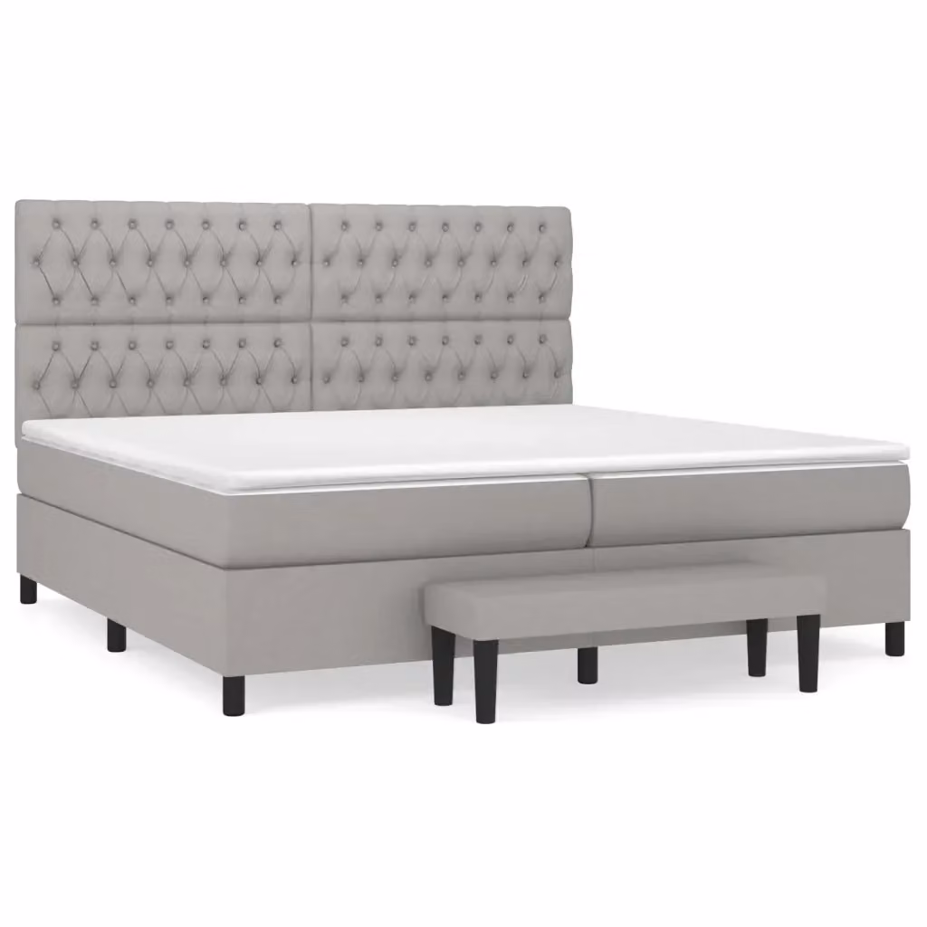 Letto Ibrido con Giroletto a Molle e Materasso vidaXL, Grigio e Bianco, L/P/H: 200 x 200 x 31 cm – 2
