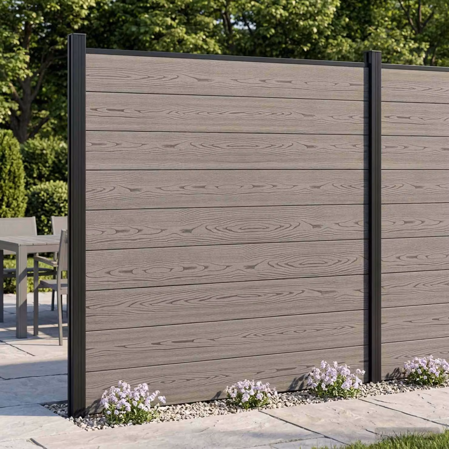 Set di recinzione vidaXL in WPC e alluminio grigio opaco L: 175 cm, H: 186 cm