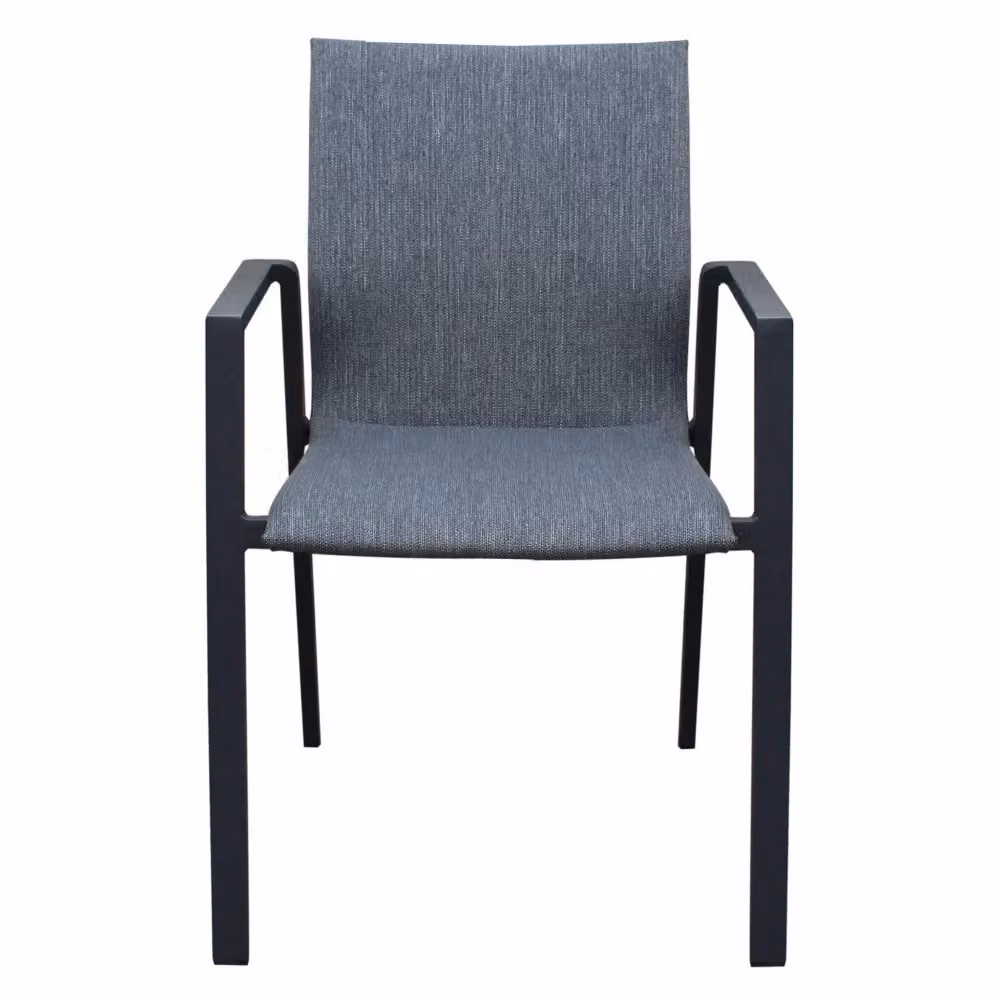 Poltrona Djerba Impilabile GIORDANOSHOP in Alluminio Antracite L: 55,5 cm, P: 60 cm, H: 83 cm – 2