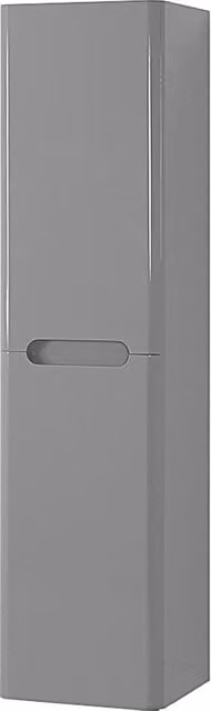Colonna bagno sospesa Stillo grigio lucido con 2 ante soft-close Altezza: 140 cm