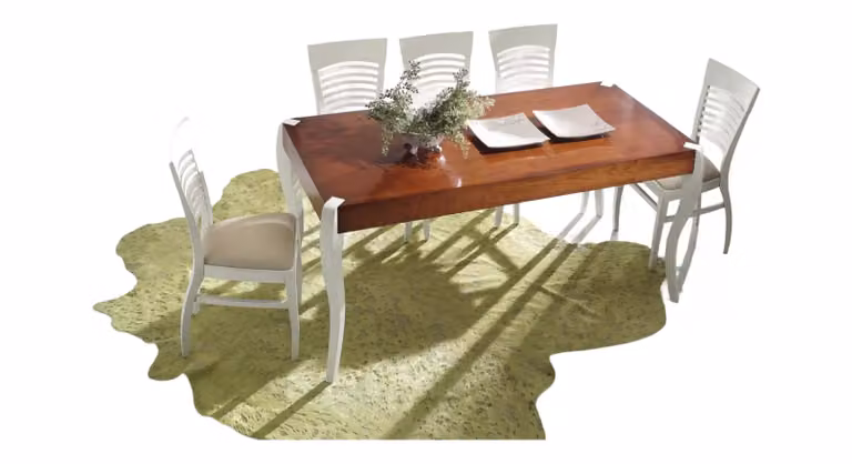 Tavolo rettangolare moderno in legno color ciliegio e marrone Mobili 2G L: 140 cm, P: 85 cm, H: 81 cm