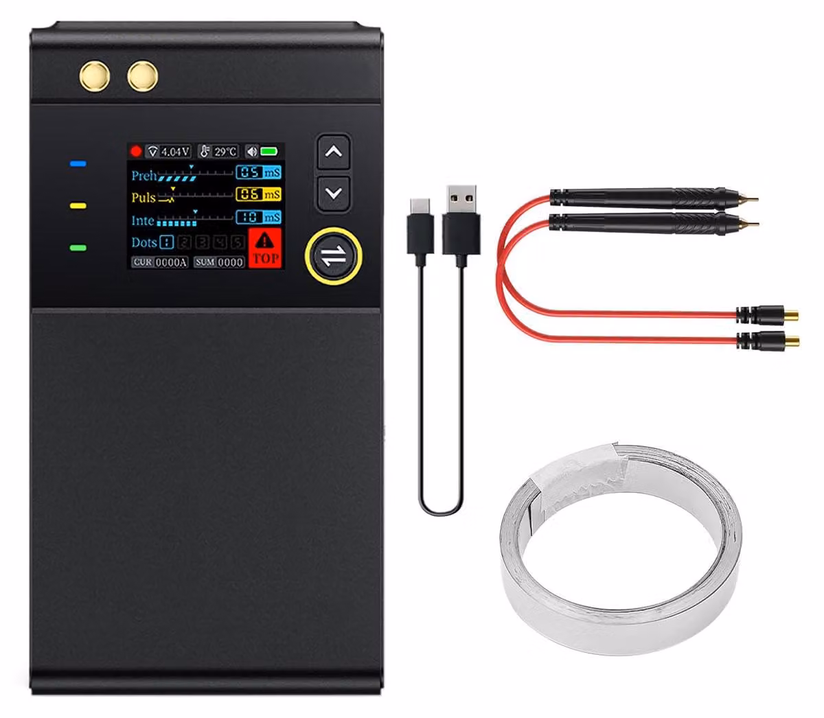 Saldatrice a punti, 5000 mAh, 1200 A, spessore del materiale da saldare: 0,1–0,25 mm, portatile