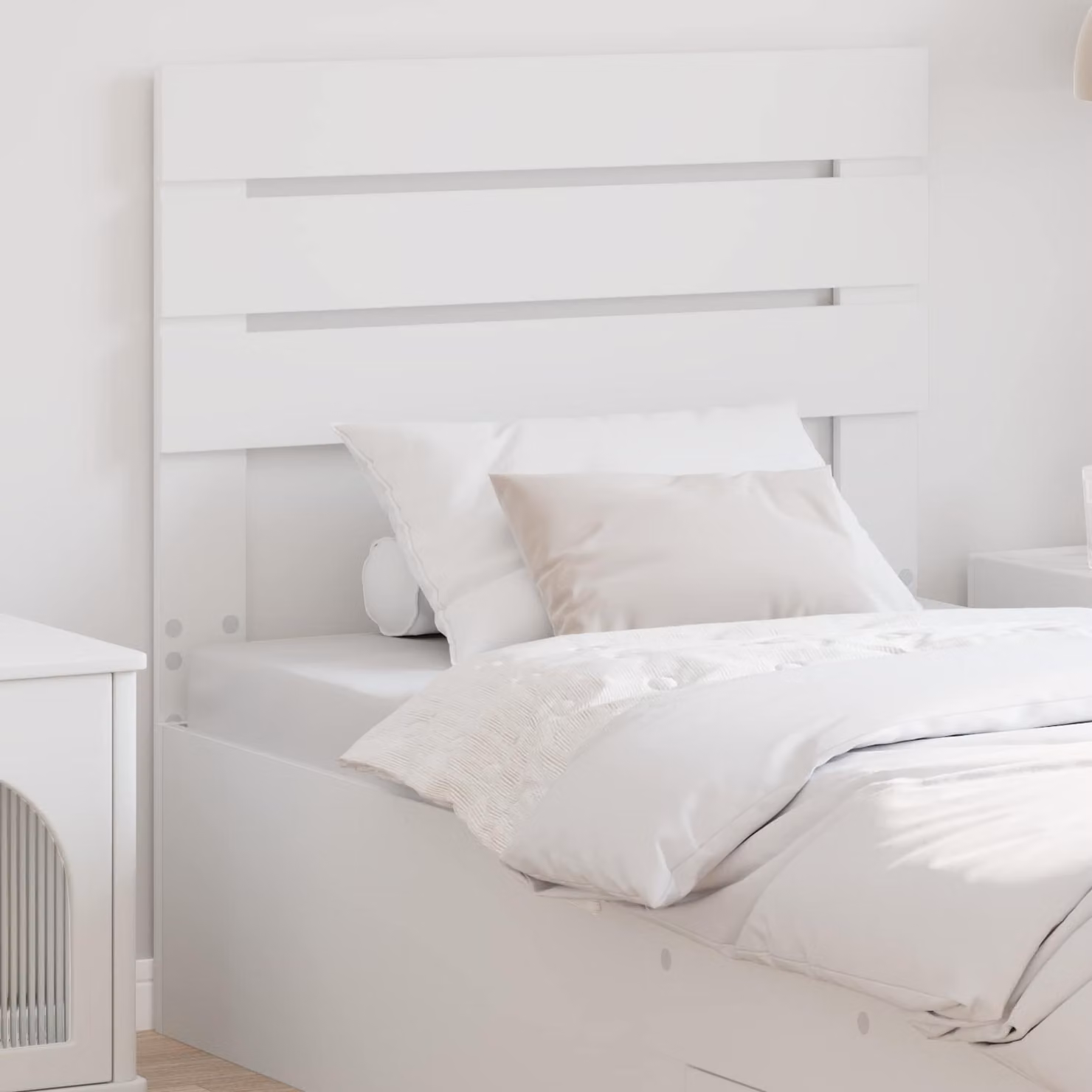 Testiera per letto moderna vidaXL in legno ingegnerizzato bianco opaco