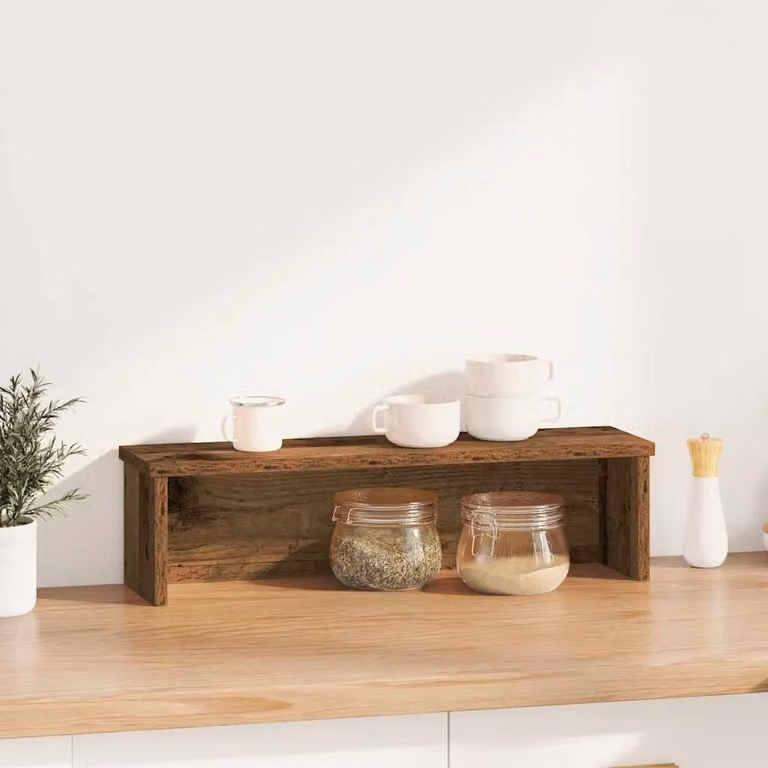 vidaXL Scaffale da Cucina Impilabile Legno Vecchio 50x15x16 cm