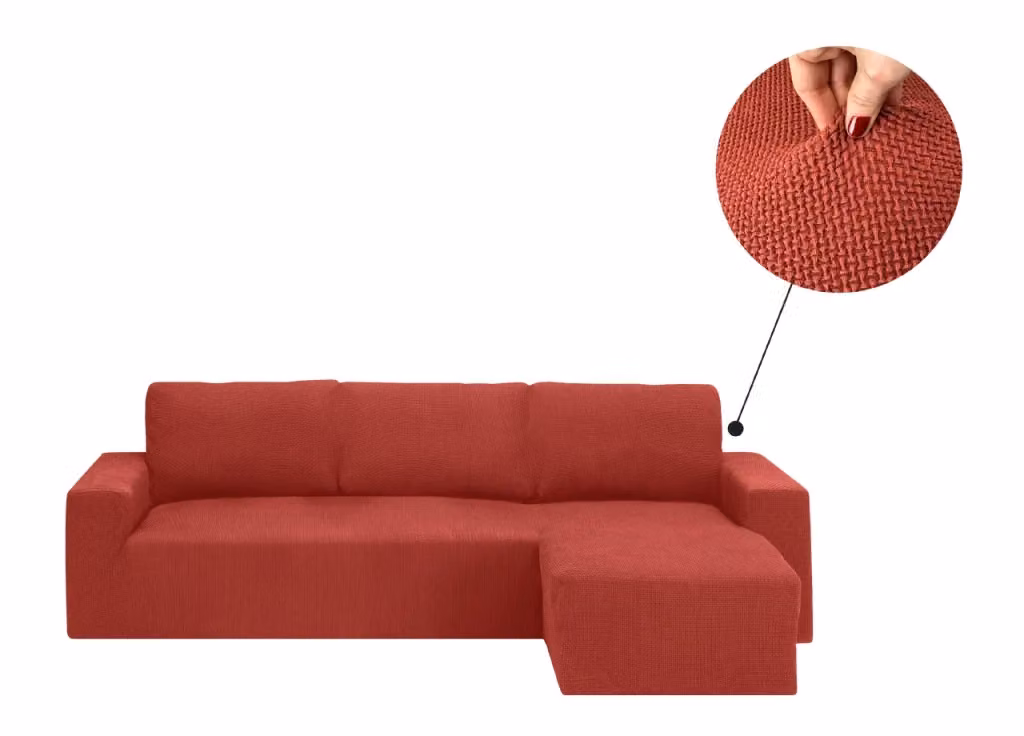 Copridivano con Penisola Chaise Longue Siena Mod Capri Colore Rosso Biancheriaweb – 2