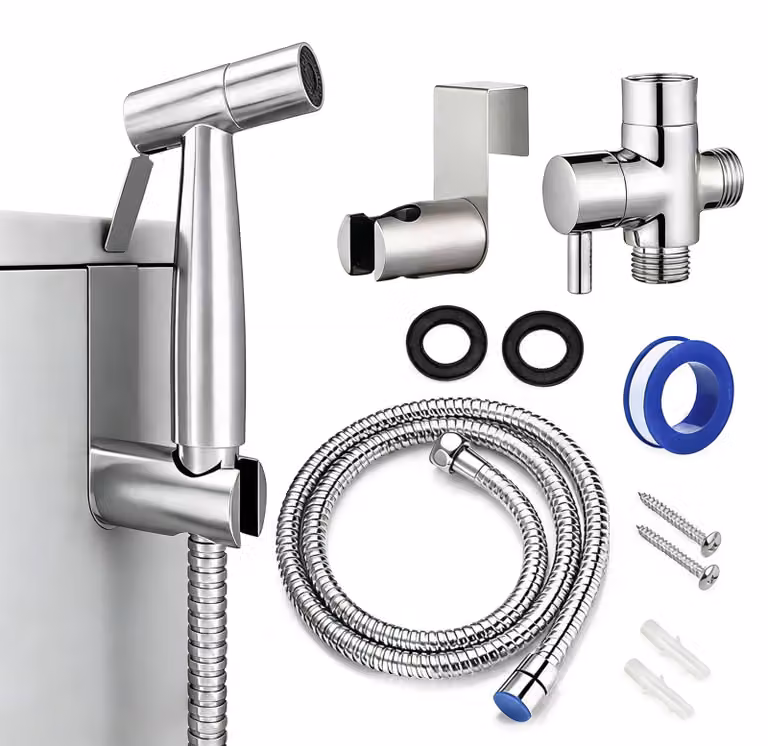 Set completo per doccia bidet, con supporto e tubo flessibile