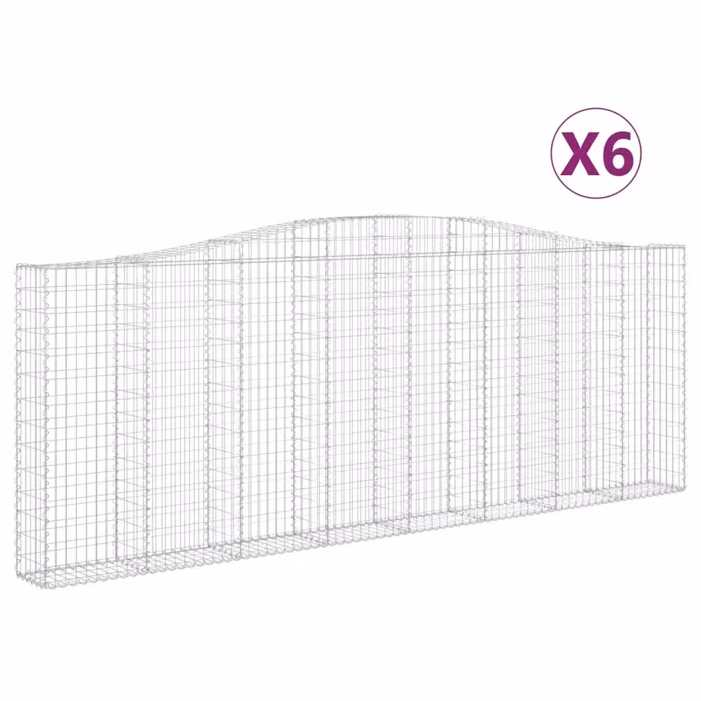 Set di 6 Cesti Gabbioni ad Arco Videx in Acciaio Zincato Argento L: 400 cm, P: 30 cm, H: 140/160 cm – 2
