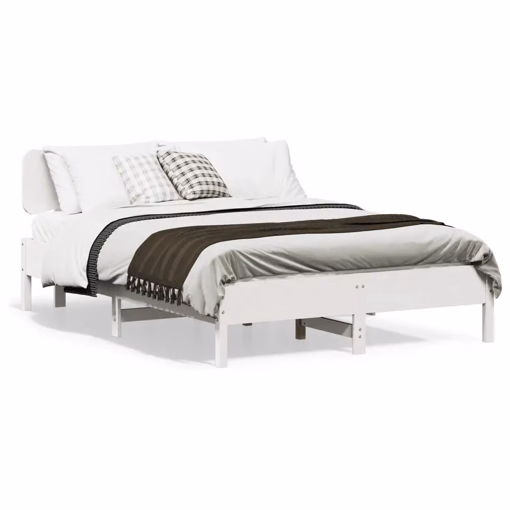 Giroletto vidaXL in legno massello di pino bianco con doghe piatte L/P/H: 200 x 140 x 81 cm – 2