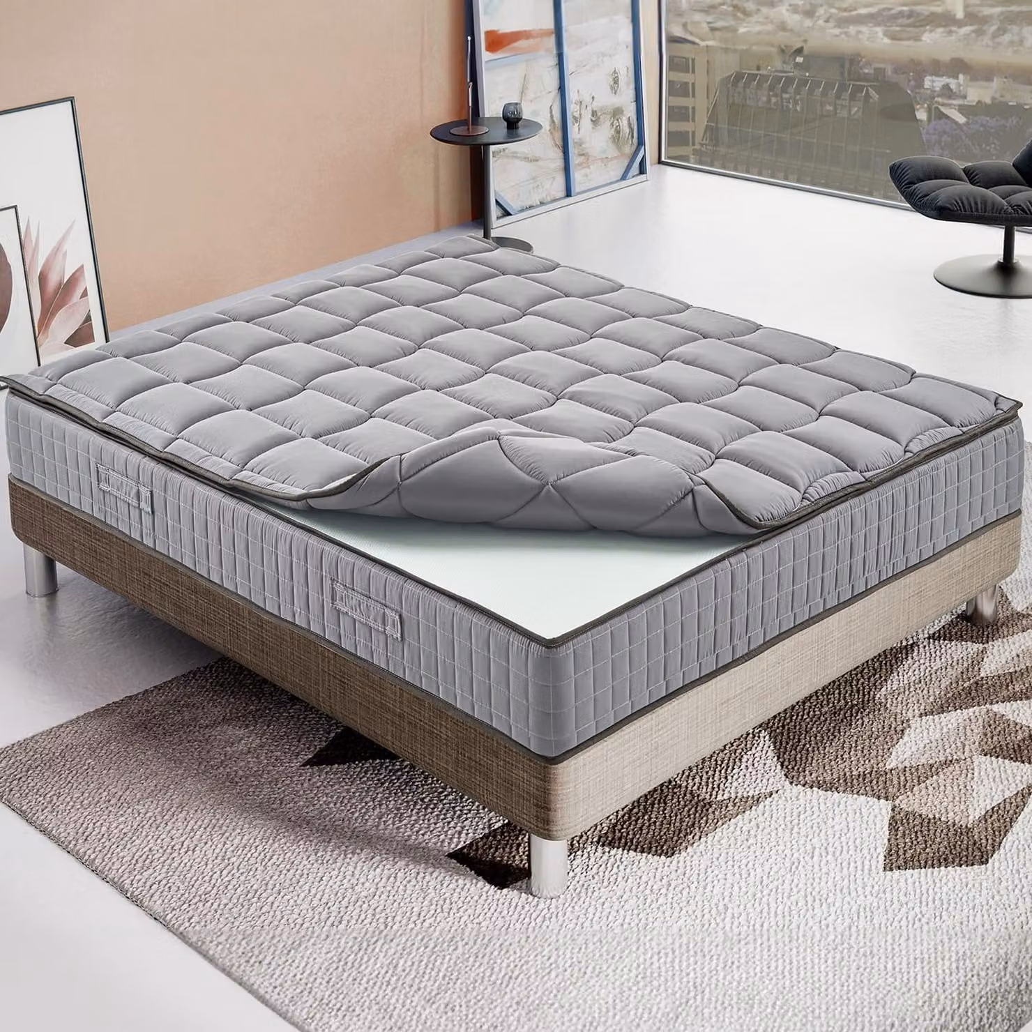 Materasso 90x200 cm, Alto 27 cm, Molle Interconnesse, Ortopedico e Indeformabile Rigidità H3, Memory Foam3 cm, 100% Italy , Sfoderabile