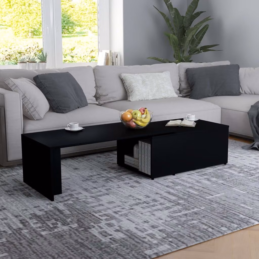 Maison Exclusive - Tavolino nero 150x50x35 cm Materiale ligneo