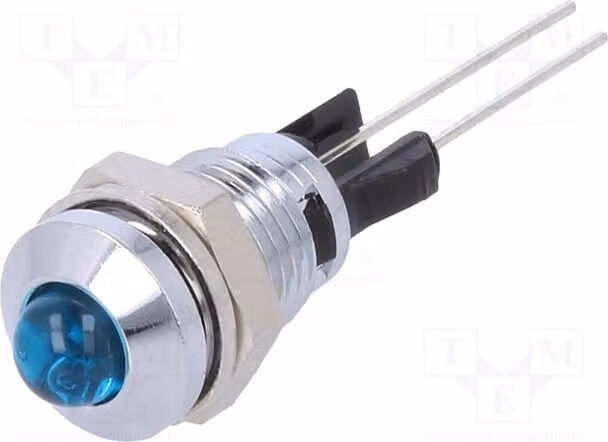 1 x Spia: LED convessa in ottone, modello 2665.8061. Spia LED, foro di montaggio: Ø 8 mm