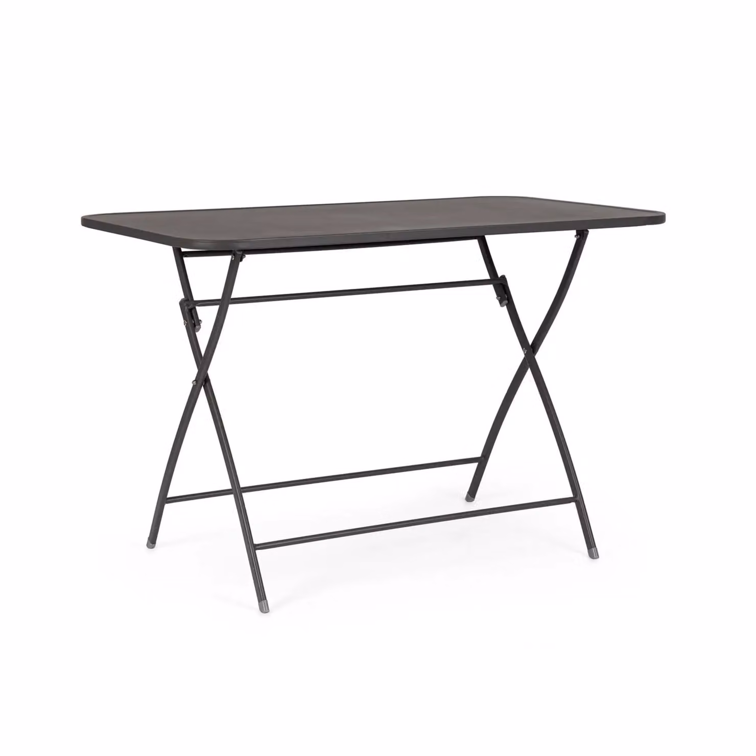 Tavolo rettangolare YVONNE in acciaio antracite, pieghevole, 110×70×72 cm