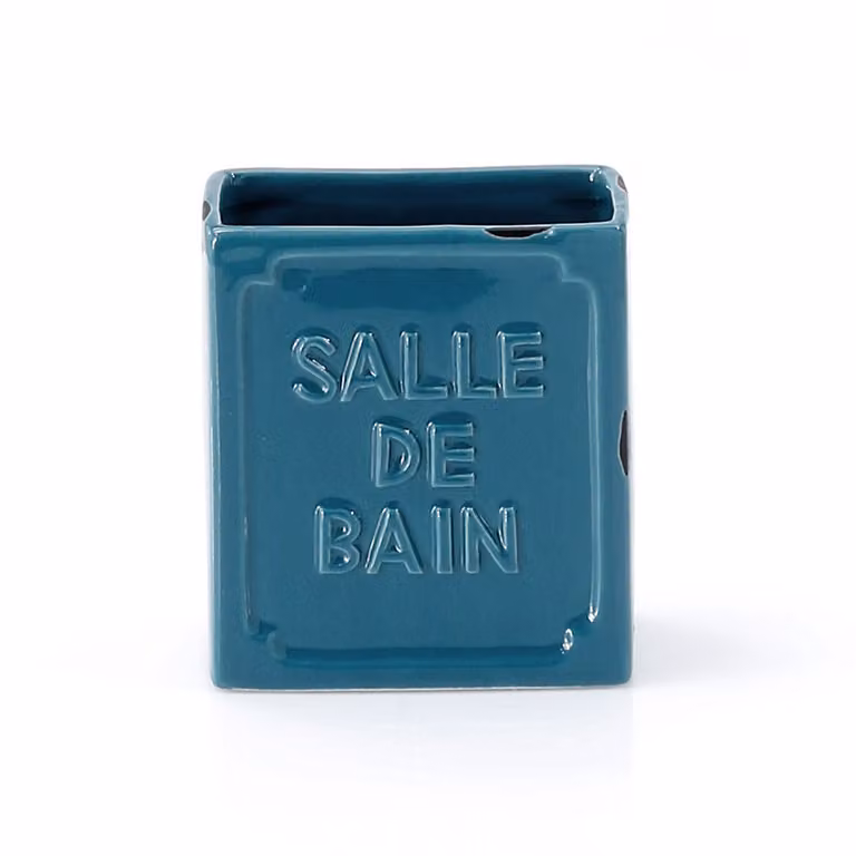Portaspazzolini d'appoggio in ceramica VV98 Gedy serie VIVIENNE Blu