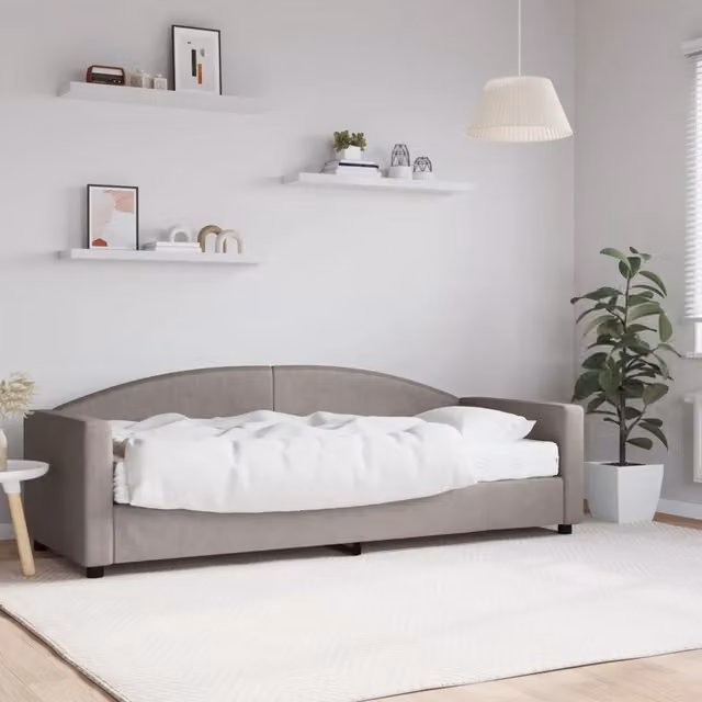 Divano Letto con Materasso-Sofa Letto-Daybed Tortora 80x200 cm in Tessuto 154147