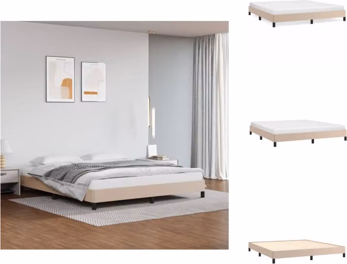 vidaXL Struttura letto cappuccino-marrone 160x200 cm in Pelle finta - Letti e strutture letto