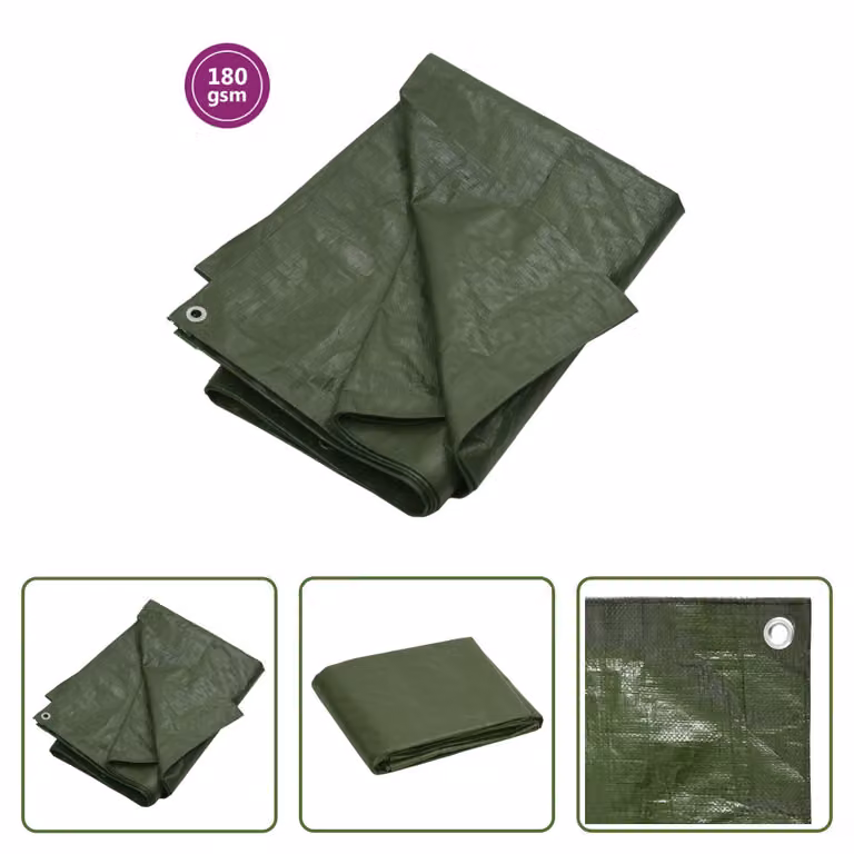 The Living Store telone 180 g/m² 6x6 m Verde HDPE