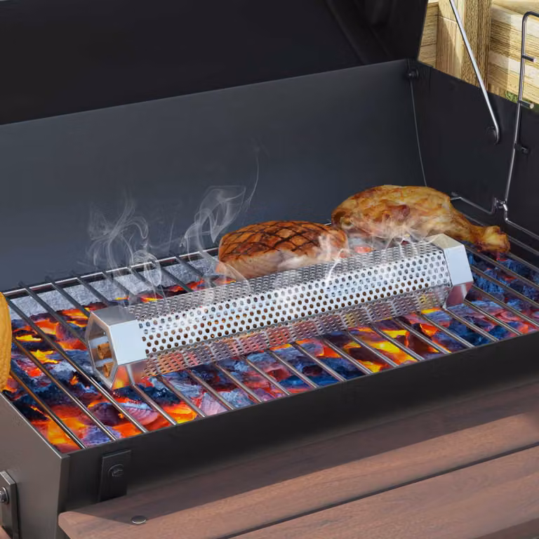 Set di 2 tubi affumicatore vidaXL in acciaio inox 304 colore argento, L/P/H: 5 x 5 x 30 cm