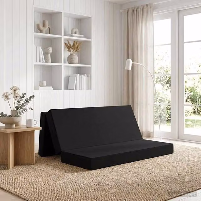 Divano Letto Pieghevole Moderno vidaXL Nero L: 180 cm, P: 67 cm, H: 45 cm – 1
