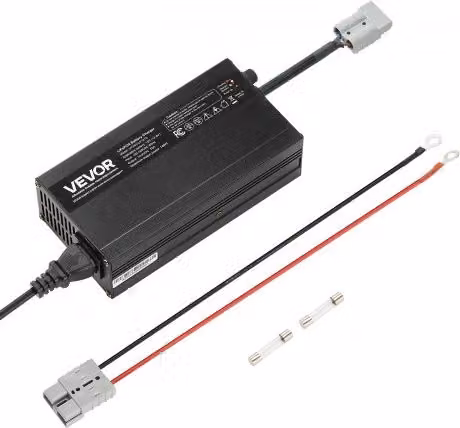 Caricabatterie VEVOR per batterie al litio LiFePO4 12V 10A, 14,6V, AC-DC con connettore Anderson e indicatore LED, colore nero