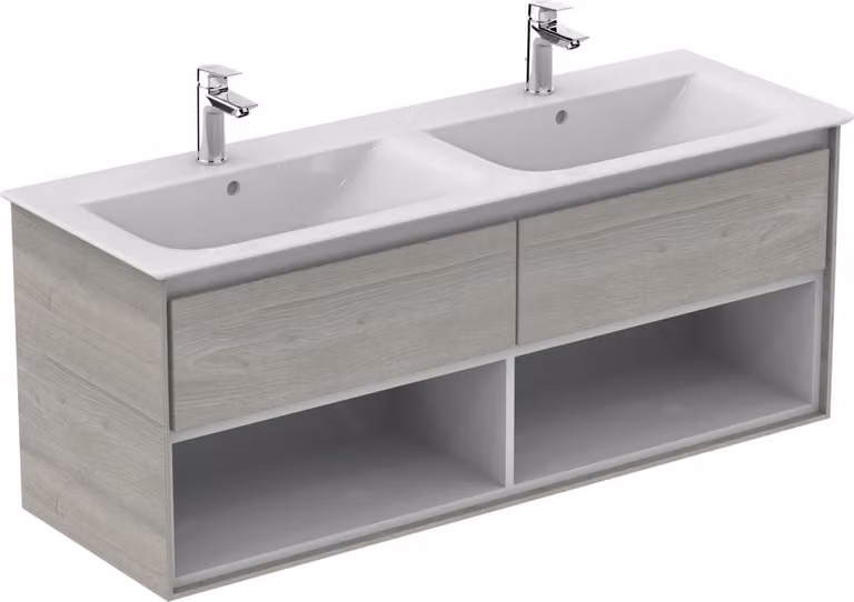 Ideal Standard Connect Air Meuble sous-lavabo double, 1300x440x517mm, 2 coulisses, E0831PS, E0831PS