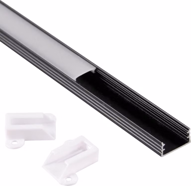 Set di superfici profilate in alluminio 1m nero 316080 Polux