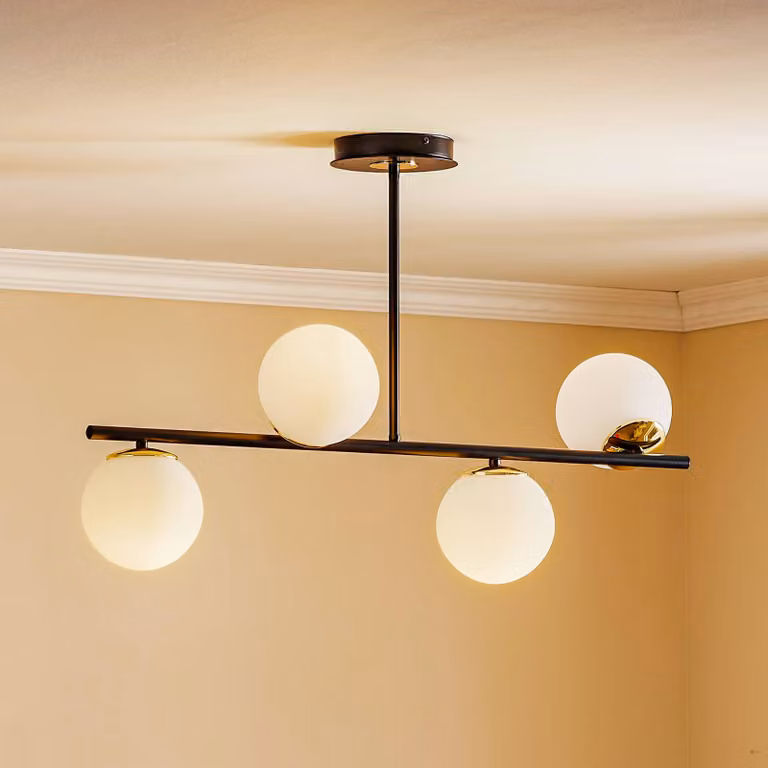 Plafoniera soffitto Kiba EMIBIG LIGHTING, dimmerabile, Nero, Soggiorno / Sala da pranzo, Vetro, Moderno, Plafoniera
