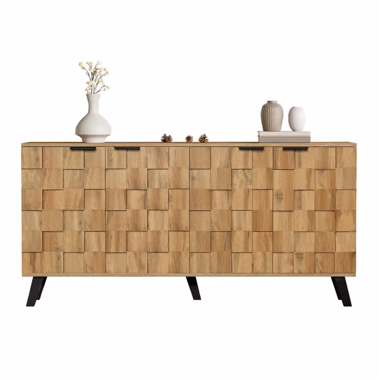 Fortuna Lai Credenza moderna a 4 ante, 160,5 x 35,5 x 78 cm