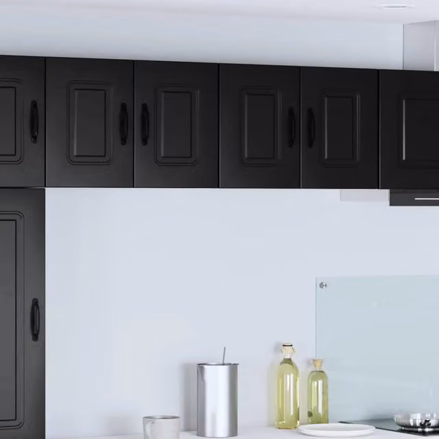 Set di 2 pensili da cucina moderni vidaXL in legno nero opaco L/P/H: 60 x 31 x 40 cm