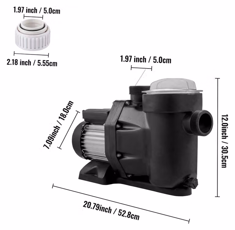 Pompa per piscina - 1 HP - Pompa di circolazione per piscina - Capacità di 4223 galloni all'ora - Protezione termica