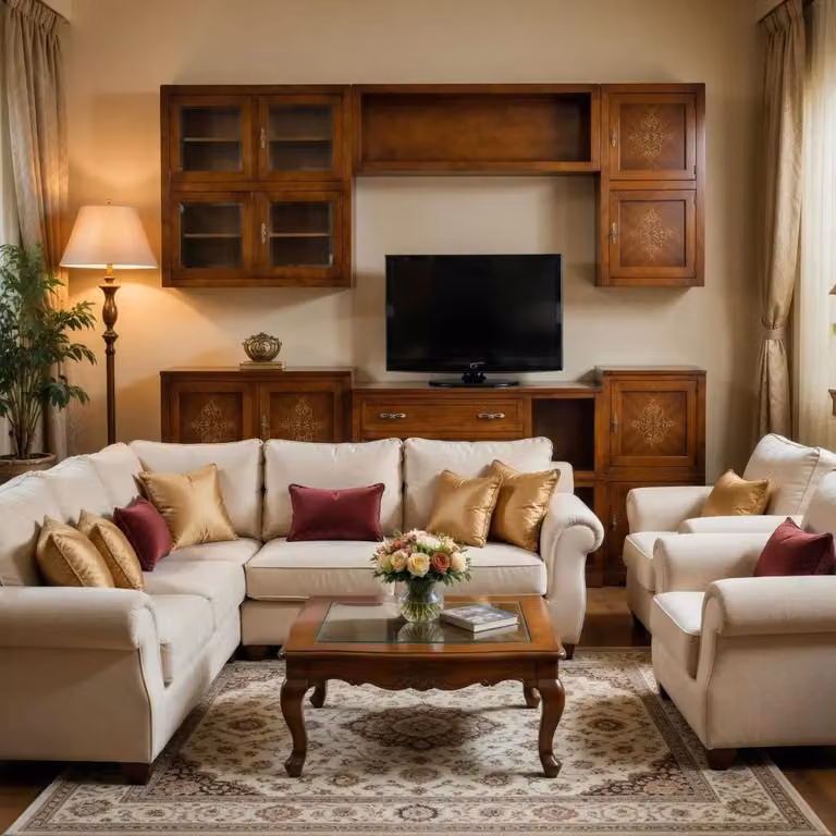 Parete attrezzata Mobili 2G in legno laccato marrone L: 310 cm, P: 65 cm