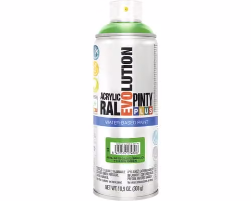 pintyplus evolution vernice spray a base d'acqua 520cc ral 6018 giallo verde