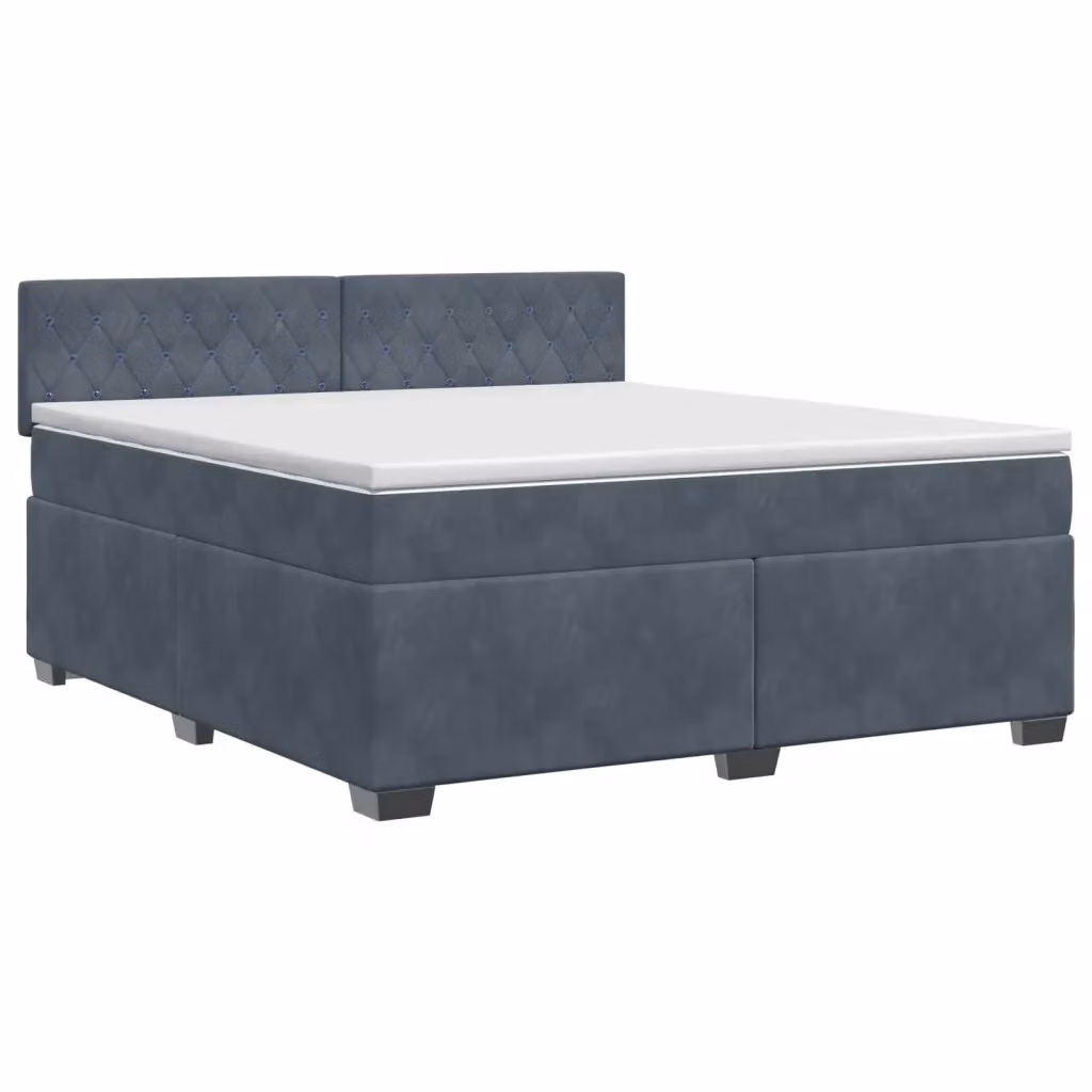 Letto box spring con materasso ibrido vidaXL in tessuto grigio scuro L: 160 cm, P: 200 cm, H: 140 cm – 2
