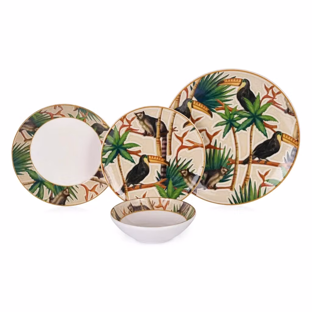 Servizio piatti in ceramica DMORA, set da 24 pezzi, multicolore – 2