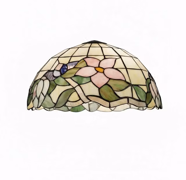 Paralume Tiffany In Vetro Decorato Multicolor D. 50Cm