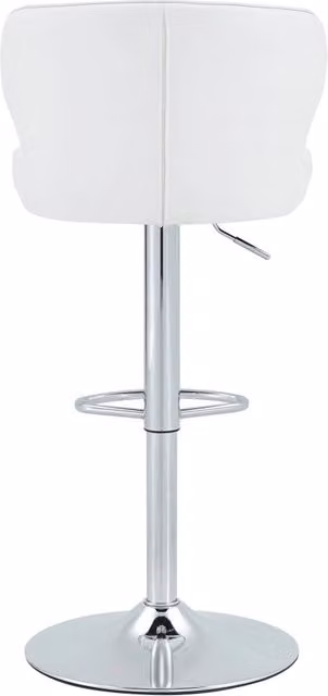 2 sgabelli da bar bianchi, con schienale, regolabili da 85 a 110 cm, girevoli a 360°