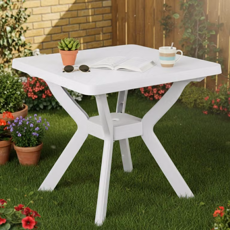 Normandy - Tavolo da Esterno, 79x79x72h cm Bianco, 4 Posti Italy