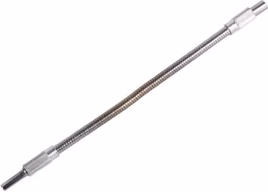 Cacciavite con prolunga flessibile in metallo - 1/4 di pollice - Lunghezza 400 mm - Prolunga flessibile - Ideale per raggiungere punti difficili - Materiale: metallo - Lunghezza: 400 mm