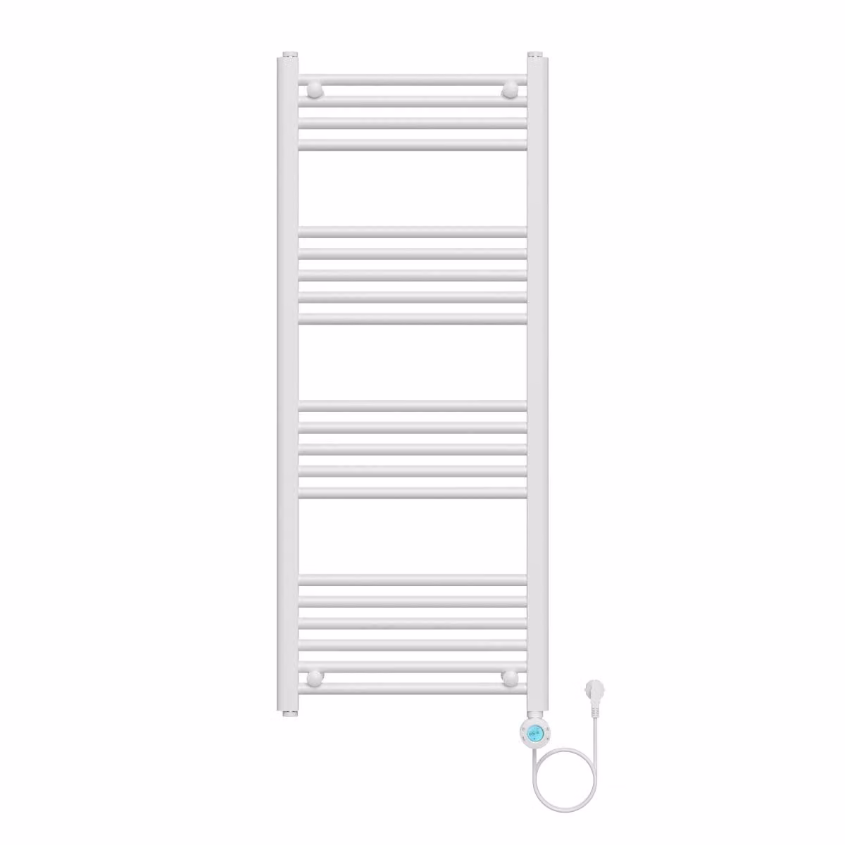 Asciugatore elettrico per asciugamani BELVIT, 700 W, bianco lucido, con controllo smart tramite Wi-Fi e termostato, dimensioni 1200x500 mm